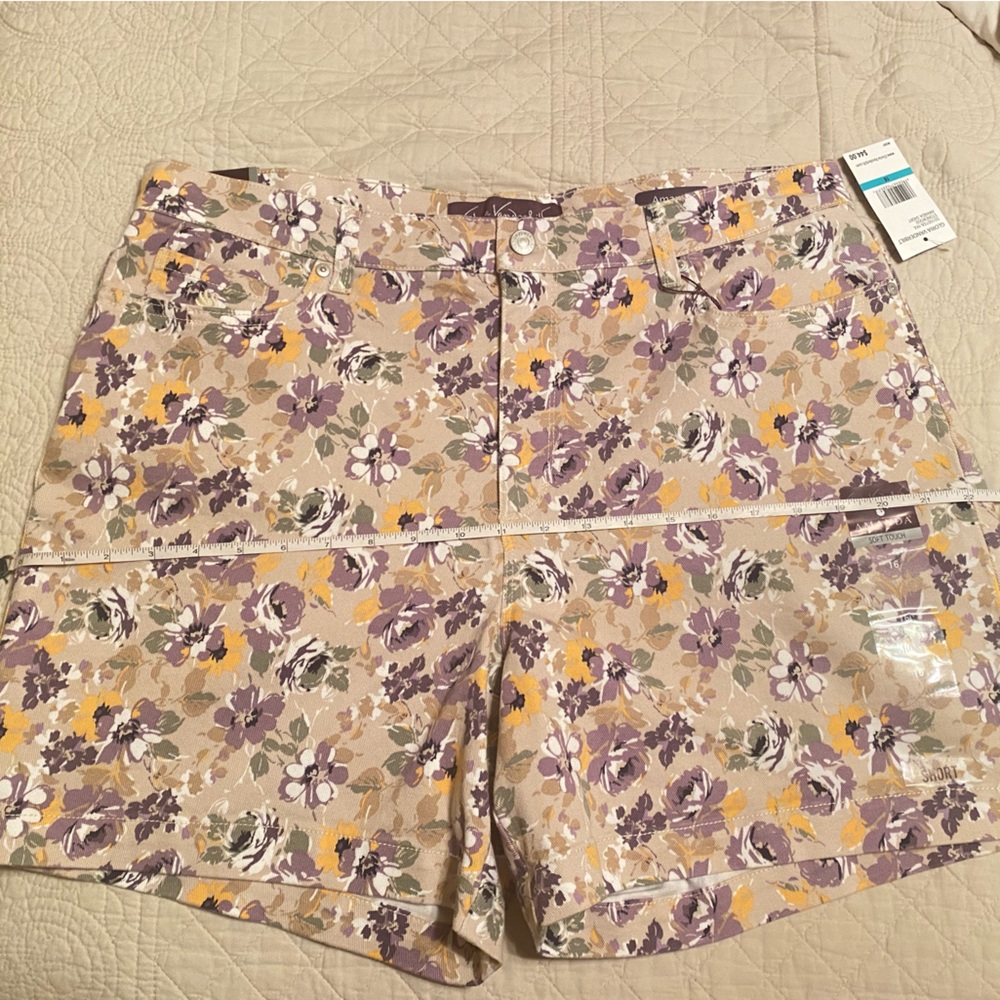 Floral jean shorts